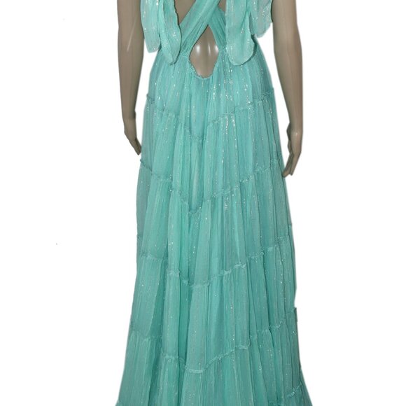 Free People FP One Milani Maxi Dress Tiered V Neck Gown NWD S - Picture 7 of 10